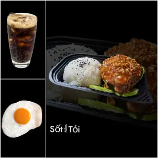 Hình ảnh Cơm Gà Mắm Tỏi+Trứng Cháy Cạnh+Nước Ngọt Tươi