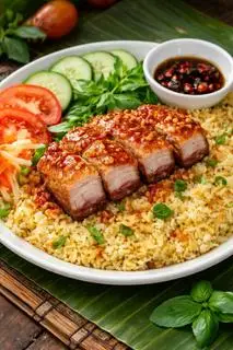 Hình ảnh Cơm heo quay sốt chua ngọt