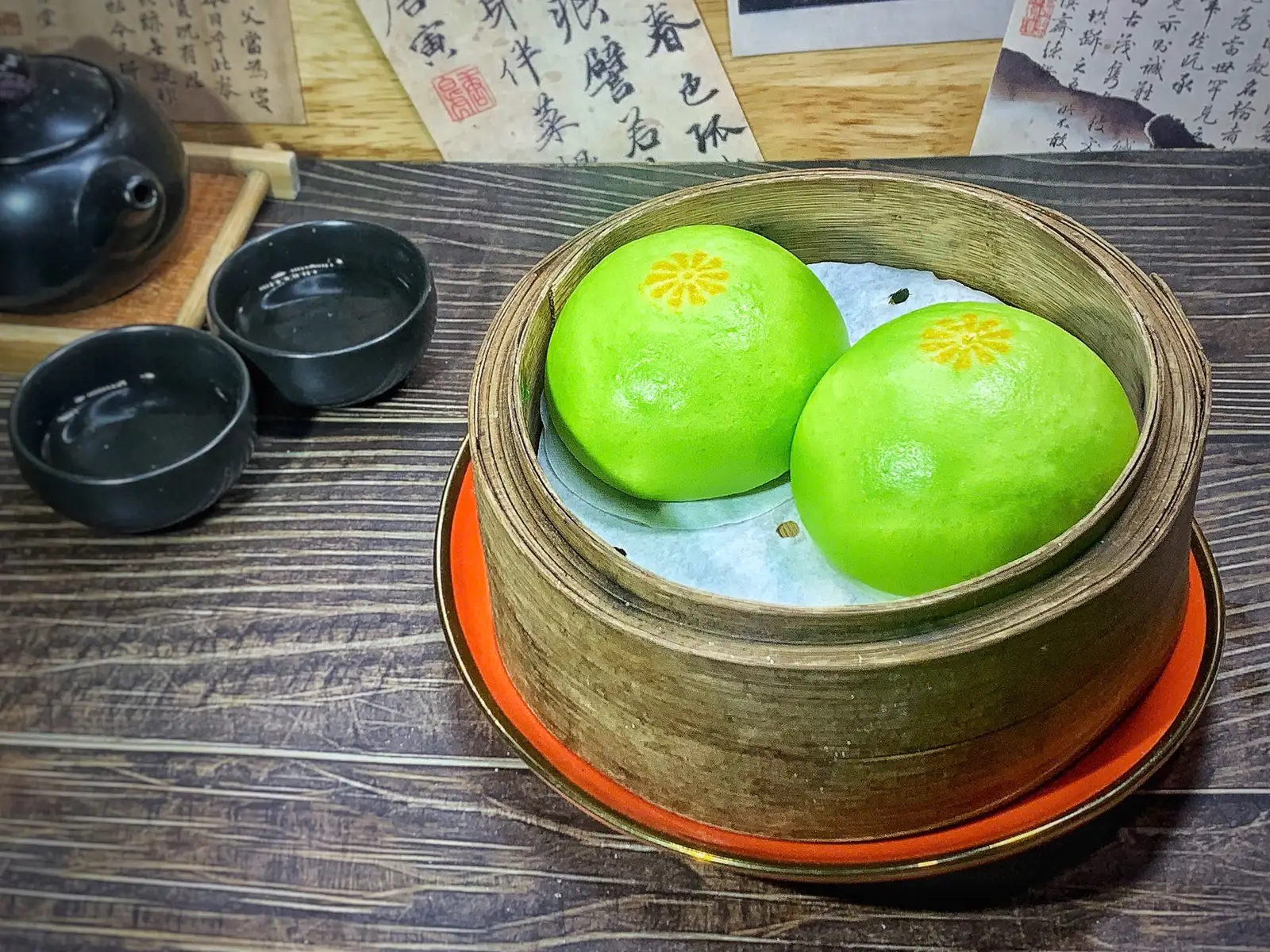 Hình ảnh Bánh bao trà xanh