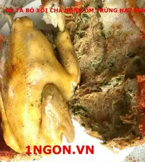 Hình ảnh Gà tre-bó xôi chà bông hoặc rong biển ôm hạt sen