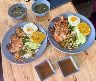 Hình ảnh Cơm Tấm Sườn + Ốp La + Chả Trứng Muối