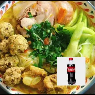 Hình ảnh Combo (bún sườn + mọc viên + coca cola)