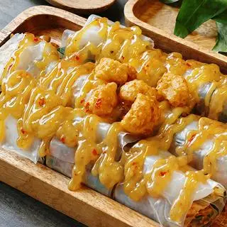 Hình ảnh Bánh tráng cuốn lòng đào sốt kim quất