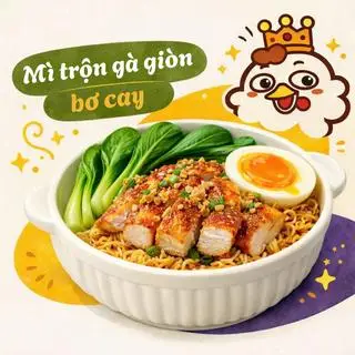 Hình ảnh Mì trộn Gà giòn bơ cay