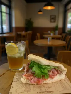 Hình ảnh Bánh mì thịt heo - trà chanh