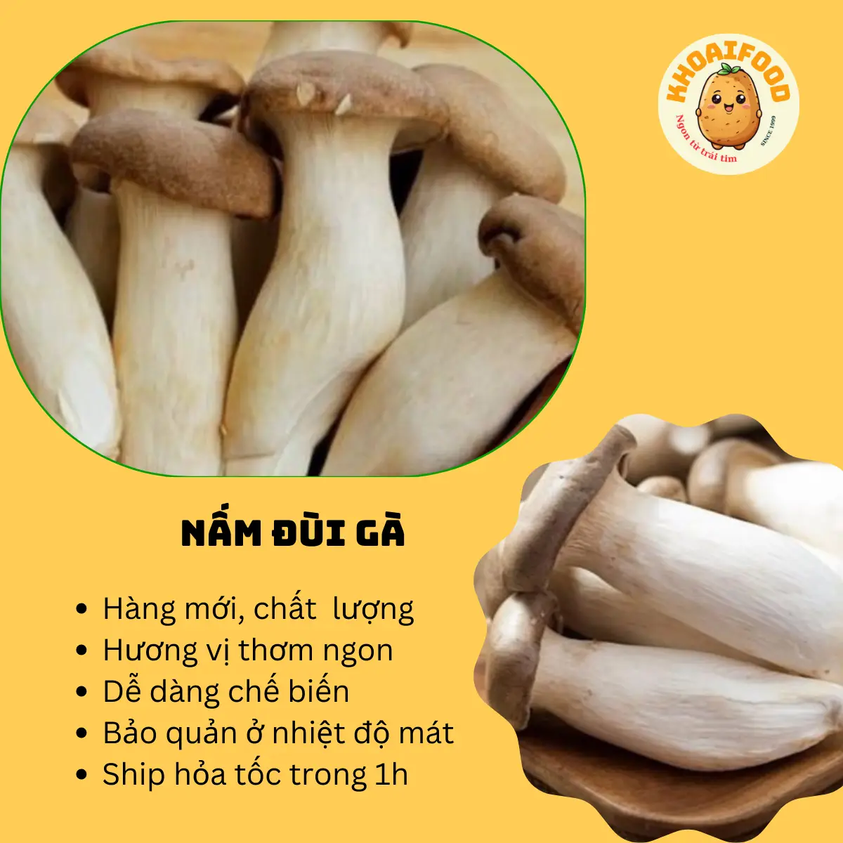 Hình ảnh Nấm đùi gà ( gói 500g)