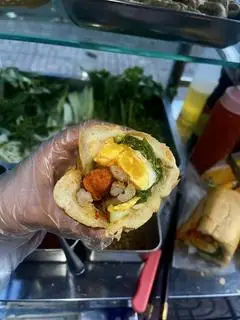 Hình ảnh Bánh Mì Chả Cá + Ốp La + Xúc Xích ( 2 cây xúc xích )