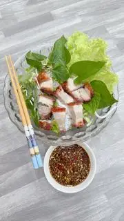 Hình ảnh bánh hỏi thịt nướng 