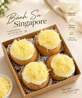 Hình ảnh Bánh su singapore phô mạ
