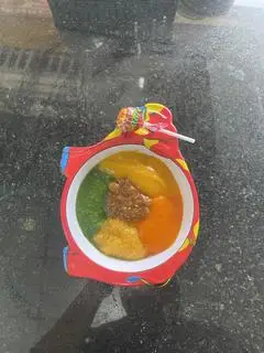 Hình ảnh Cháo cá hồi sốt gấc