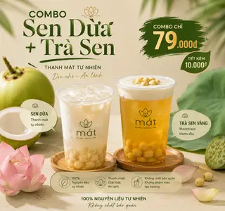 Hình ảnh Combo 4: 1 Trà Sen + 1 Sen Dừa