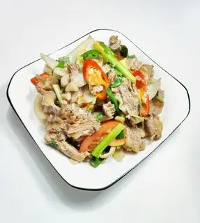 Hình ảnh Thịt dải xào hành dăm