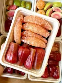 Hình ảnh Bưởi da xanh + Mận An Phước + Muối tôm