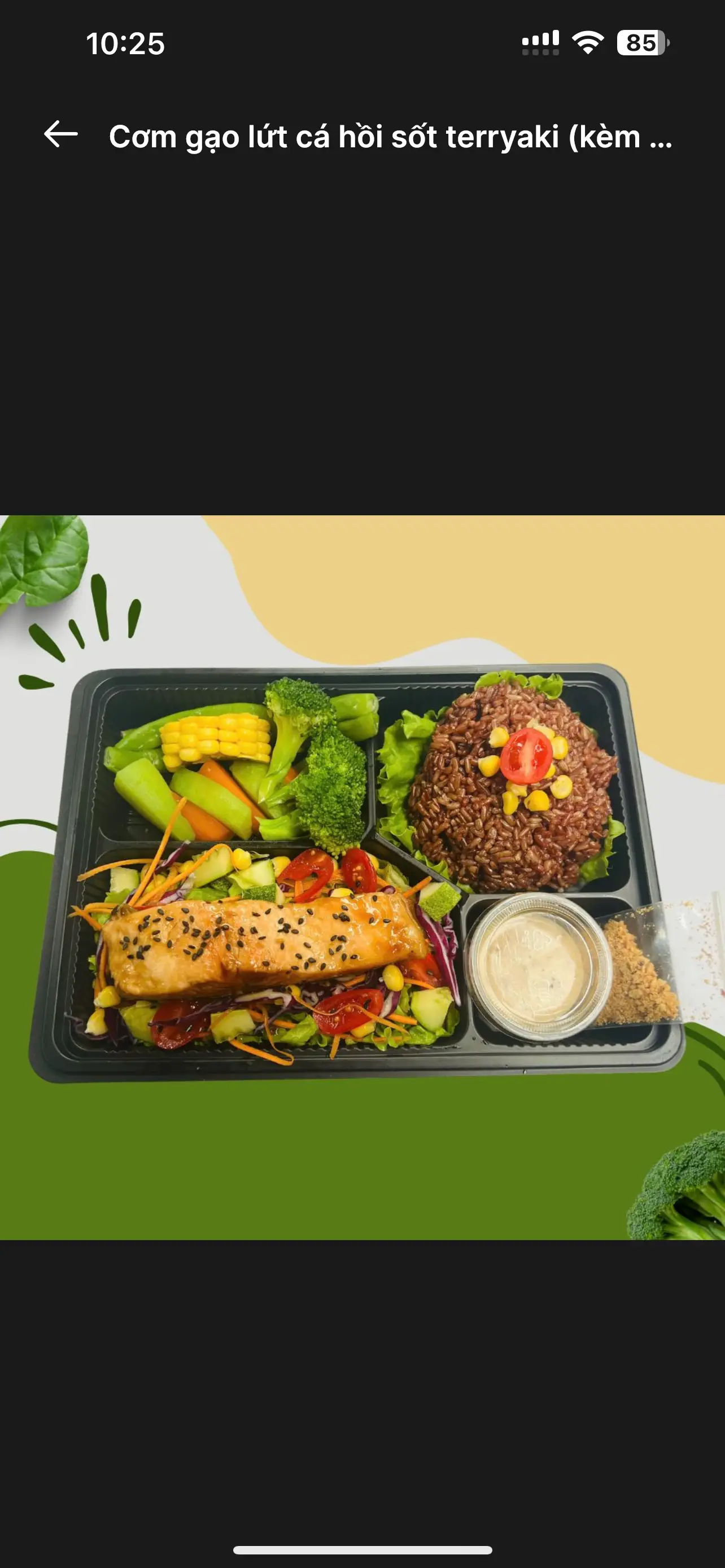 Hình ảnh Cơm gạo lứt cá hồi sốt teryaki - kèm salad