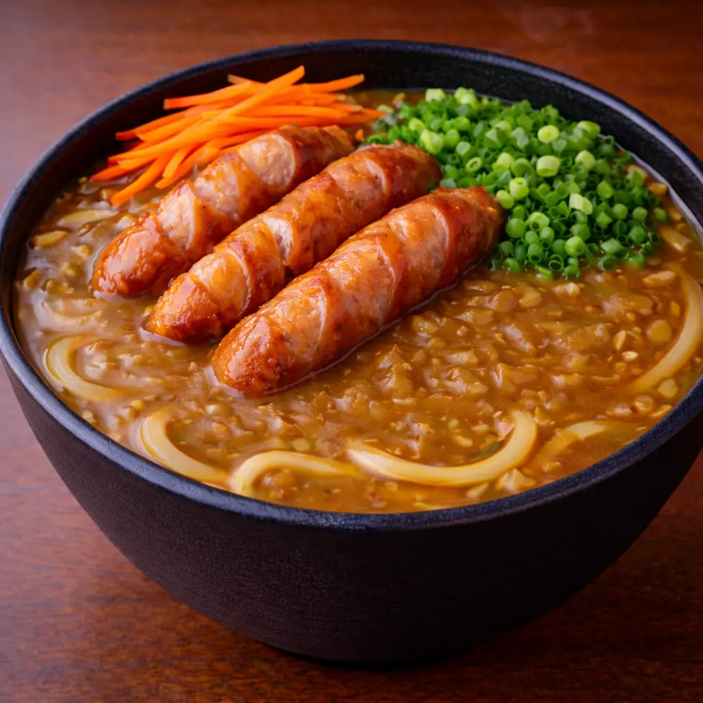 Hình ảnh Mì Udon Cà Ri Xúc Xích | カレーソーセージうどん