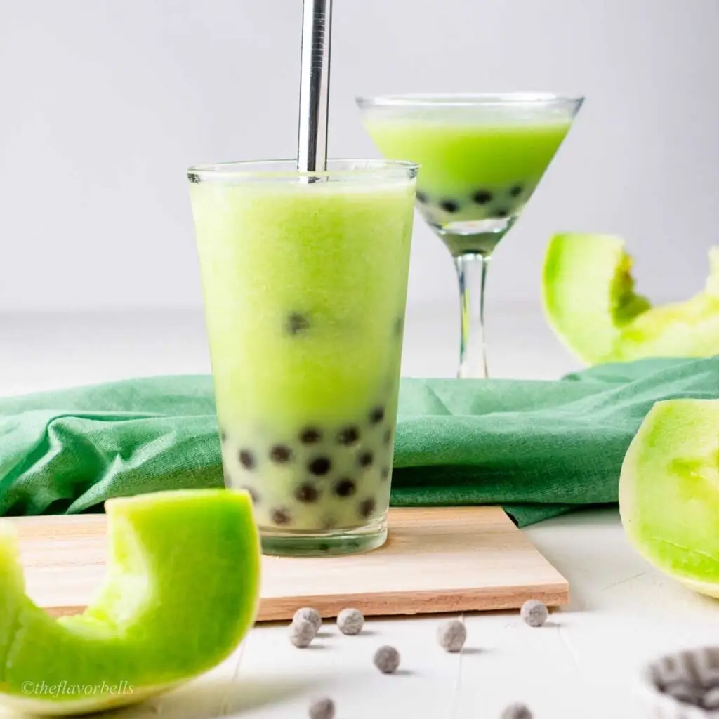 Hình ảnh Trà sữa dưa lưới Tặng Trân Châu đen dai hoặc trân châu 3Q Caramel giòn tùy ngày
