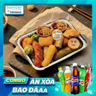 Hình ảnh Combo Cá Viên Chiên Thập Cẩm Phần Nhỏ + 1 Chai Nước Tự Chọn