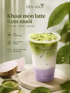 Hình ảnh Matcha latte khoai môn