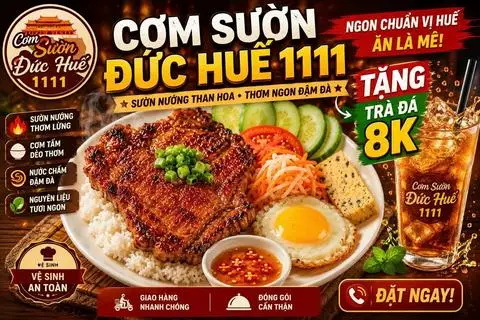 Hình ảnh Cơm Cơm Sườn full toping+ Trà Đá 8k
