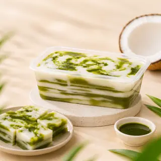 Hình ảnh Rau câu lá dứa sữa dừa sơn thủy | 550gr