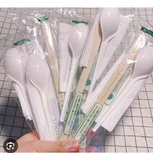 Hình ảnh combo đũa thìa giấy ăn