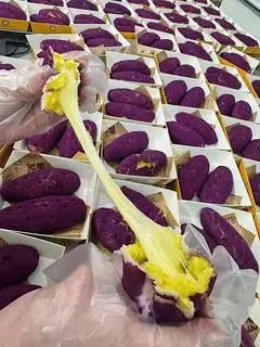 Hình ảnh bánh khoai lang phô mai kéo sợi 
