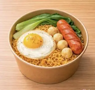 Hình ảnh Mì indo xúc xích , cá viên 