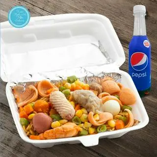 Hình ảnh mì trộn đặc biệt + pepsi