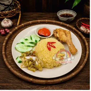 Hình ảnh cơm đùi tỏi( gà CN) xốt mắm tỏi 