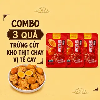 Hình ảnh Combo 3 Quả Trứng Cút Kho Thịt Chay Vị Tê Cay
