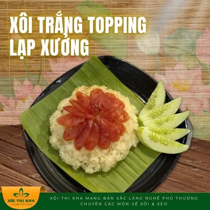 Hình ảnh Xôi trắng lạp xưởng ngọt, mỡ