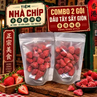 Hình ảnh COMBO 2 Gói Dâu Tây Sấy Giòn (100g)