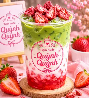 Hình ảnh Matcha Sữa Dâu Thăng Hoa