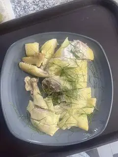 Hình ảnh Gà nữa con chặt lá chanh kèm gỏi và cháo