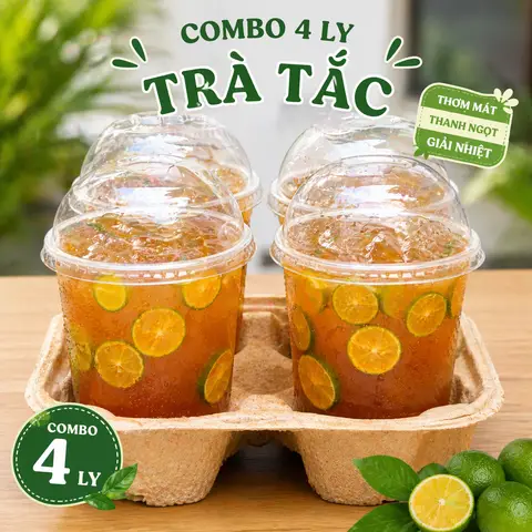 Hình ảnh  ( Quán đãi) Combo 4 ly Trà Tắc   khổng lồ 800ml 