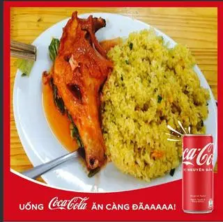 Hình ảnh Cơm gà xối mắm + Coca