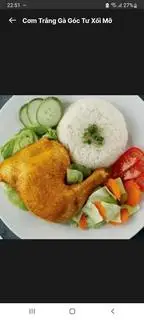 Hình ảnh  Cơm Trắng  Đùi gà góc tư 