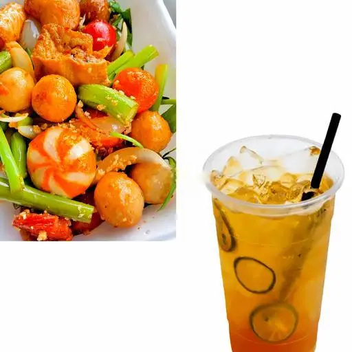 Hình ảnh Combo thập cẩm cá viên chiên nước mắm - nhỏ - trà tắc ly nhỏ