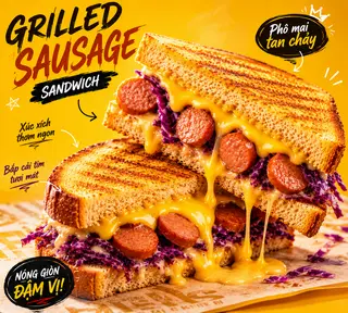 Hình ảnh Sandwich nhân xúc xích