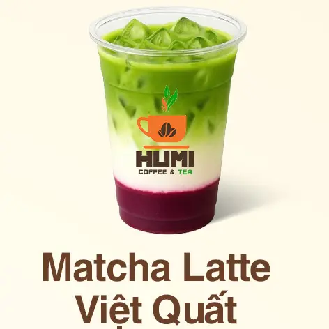 Hình ảnh Matcha latte việt quất