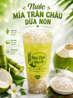 Hình ảnh Nước Mía Trân Châu Dừa Non ( 500ml) 