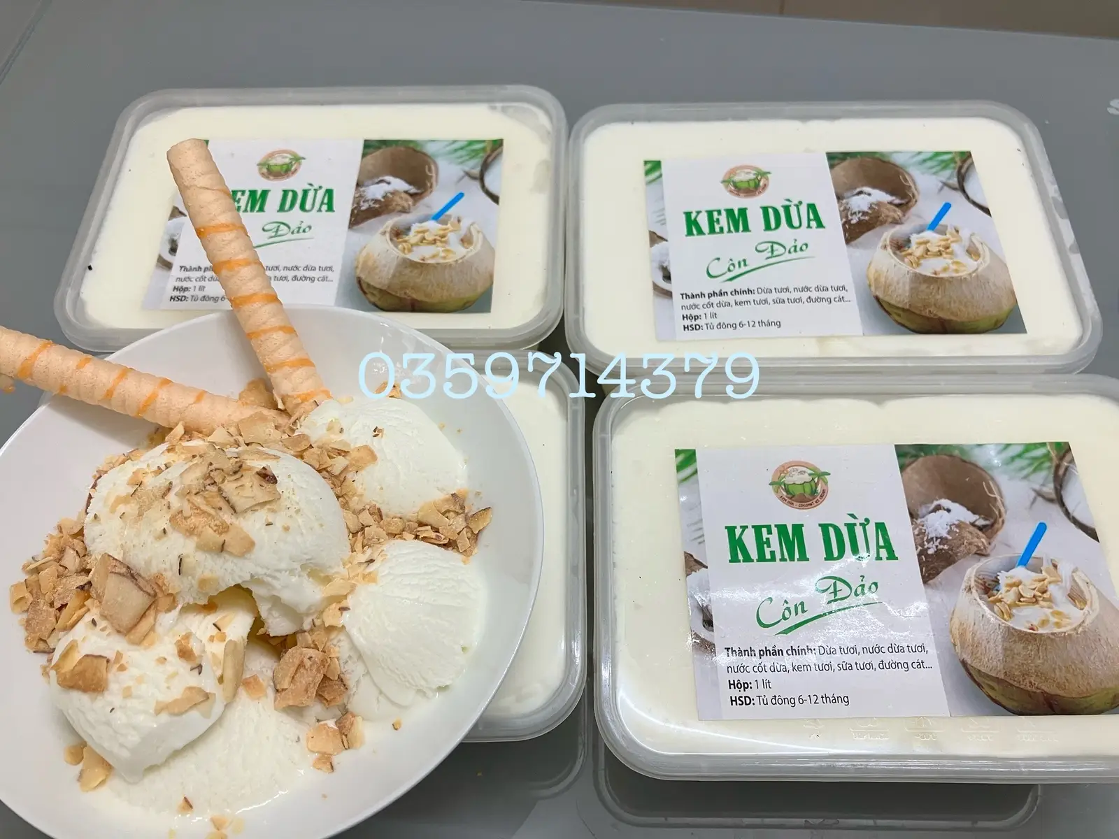 Hình ảnh kem dừa côn đảo