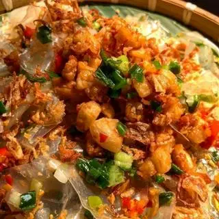 Hình ảnh bánh tráng trộn tóp mỡ thịt heo