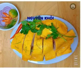 Hình ảnh gà ủ muối 1/2 con ăn mát + muối chấm
