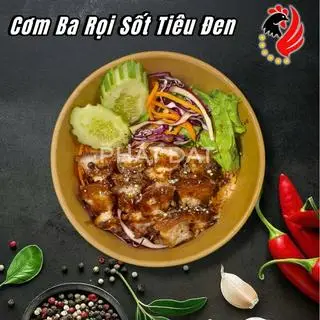 Hình ảnh Cơm Ba Rọi Da Giòn Sốt Tiêu Đen