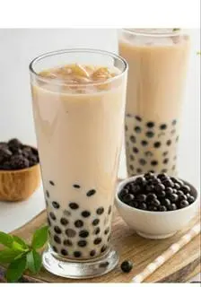 Hình ảnh trà sữa gạo rang trân châu đen 