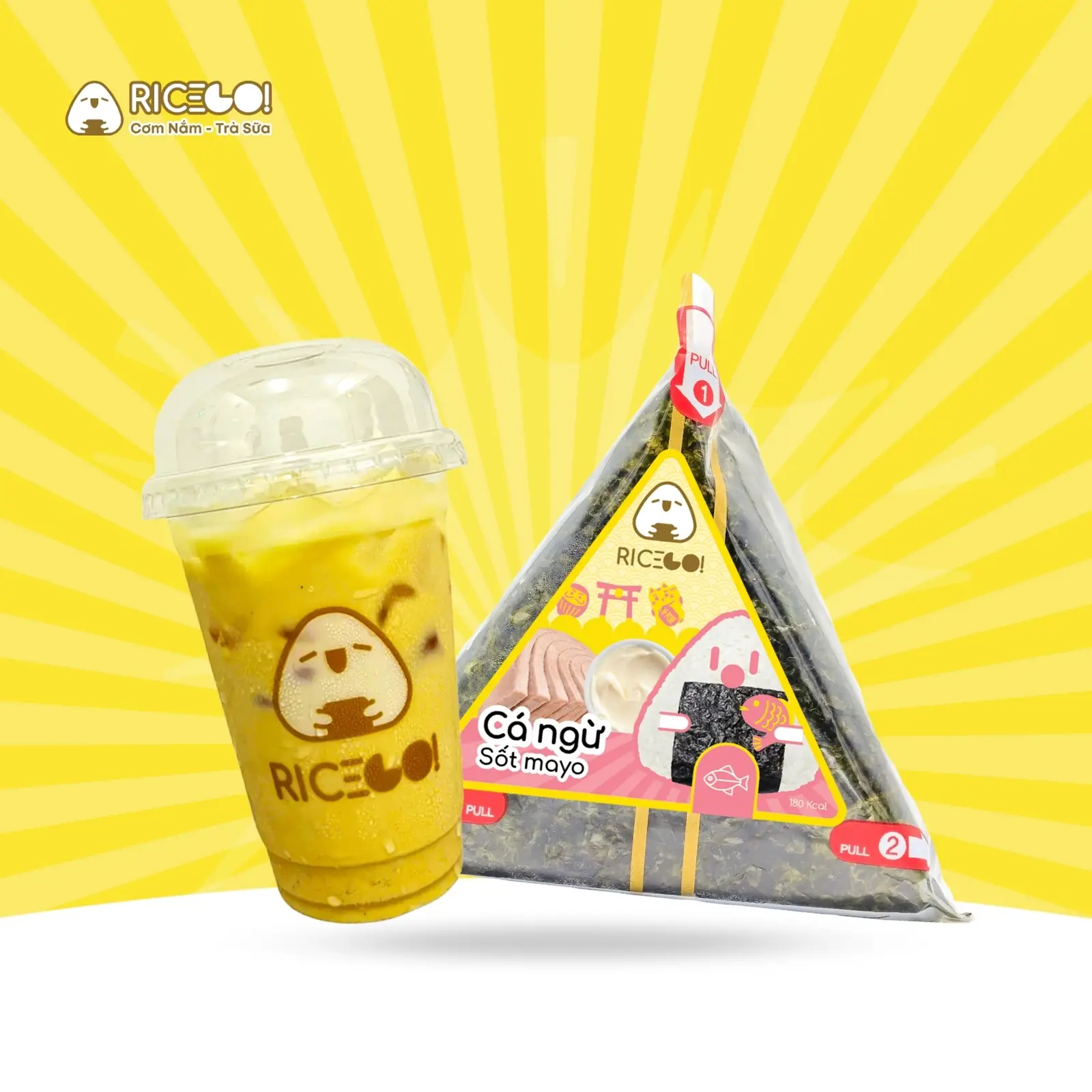 Hình ảnh Combo Trà Sữa Cơm Nắm Rice Go! - Size S