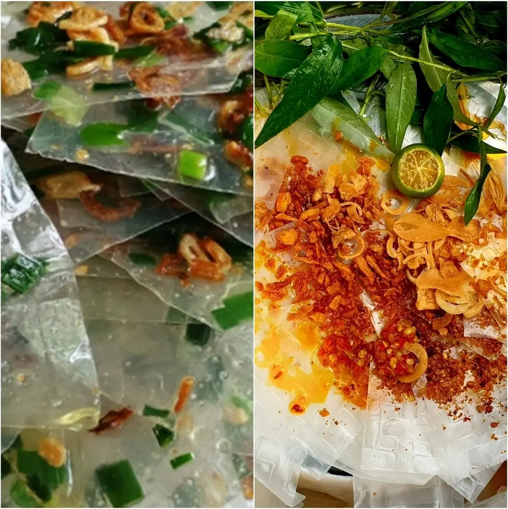 Hình ảnh Bánh Tráng Mỡ Hành + Sate Tỏi + Trà Tự Chọn