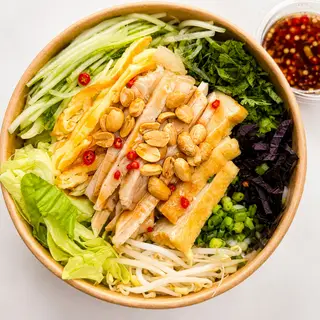 Hình ảnh Bún nước tương trứng sợi - đậu hủ chiên giòn