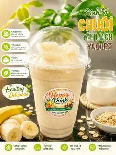 Hình ảnh Chuối - yến mạch - sữa chua